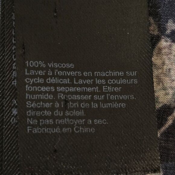 ALL SAINTS Men's Navy Tiger Print Button-Up Shirt Long Sleeve Size XXL - Picture 8 of 11